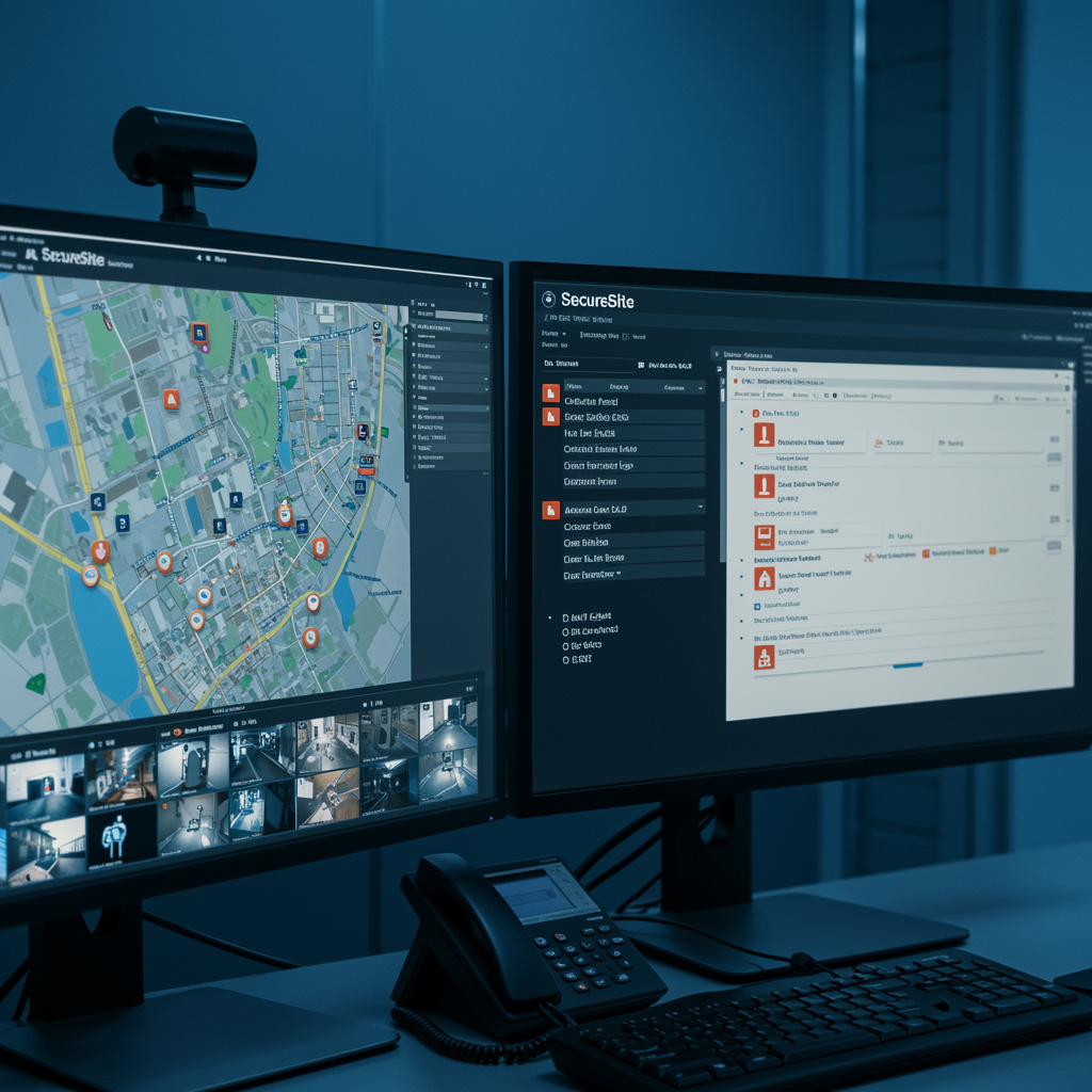 SecureSite AI dashboard showing facility security alerts